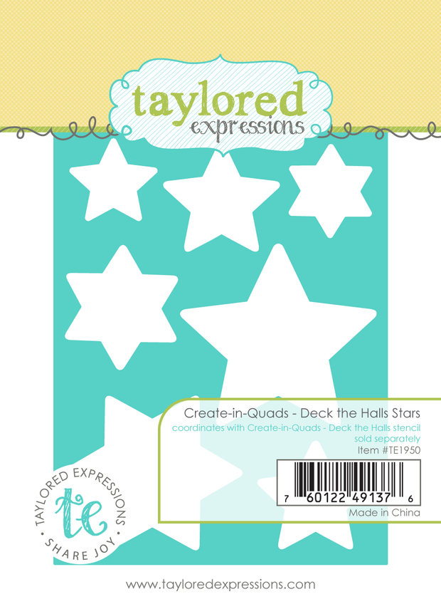 Create-in-Quads - Deck the Halls Stars Cutting Plate Die