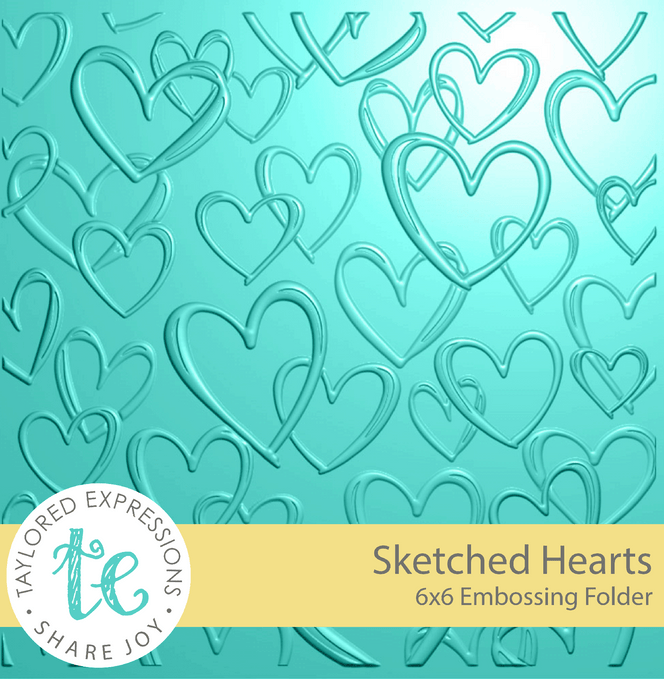 3D Embossing Folder - Sketched Hearts