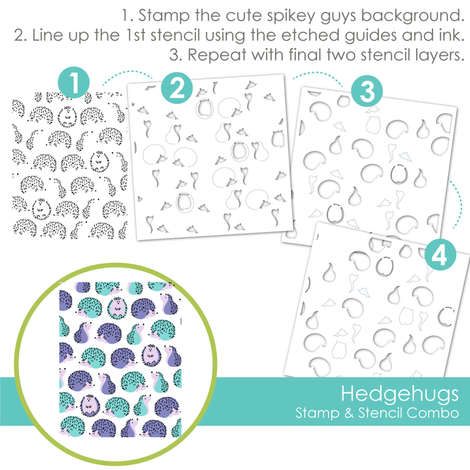 Hedgehugs Stamp & Stencil Combo