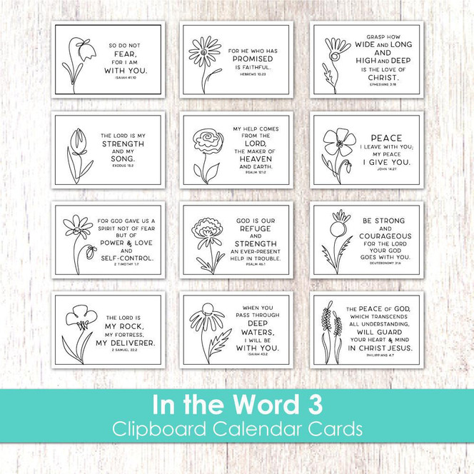 Clipboard Calendar Cards - In the Word 3