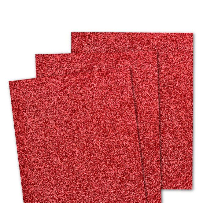 Image of Glitter Cardstock - Cherry Pop which is a red color.