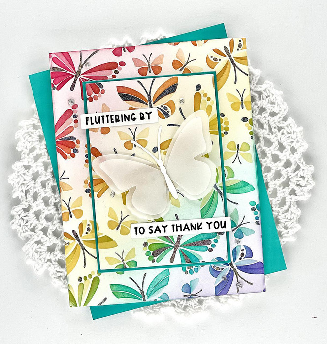 Fluttering Friends Layering Stencil