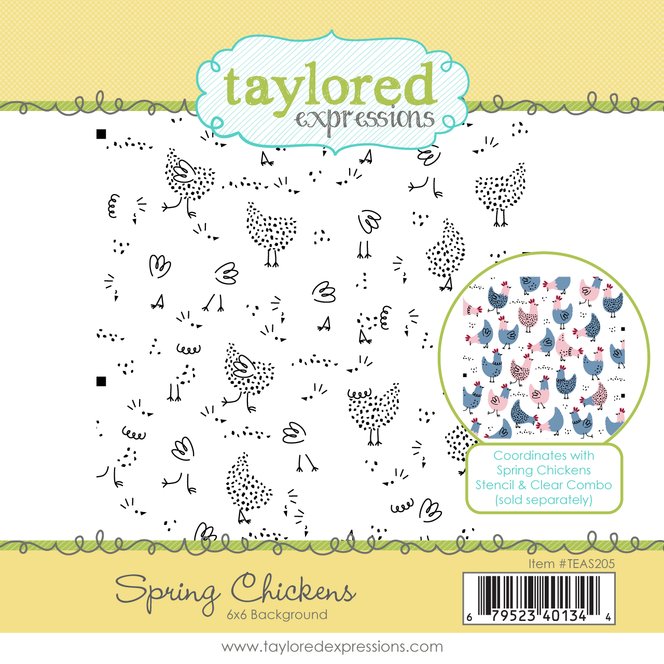 Spring Chickens 6x6 Background Stamp