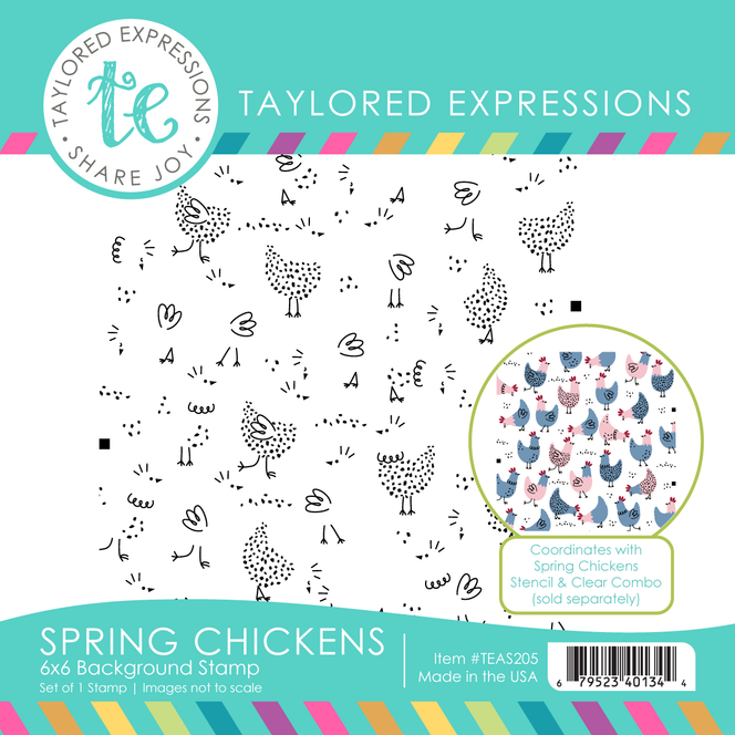 Spring Chickens 6x6 Background Stamp