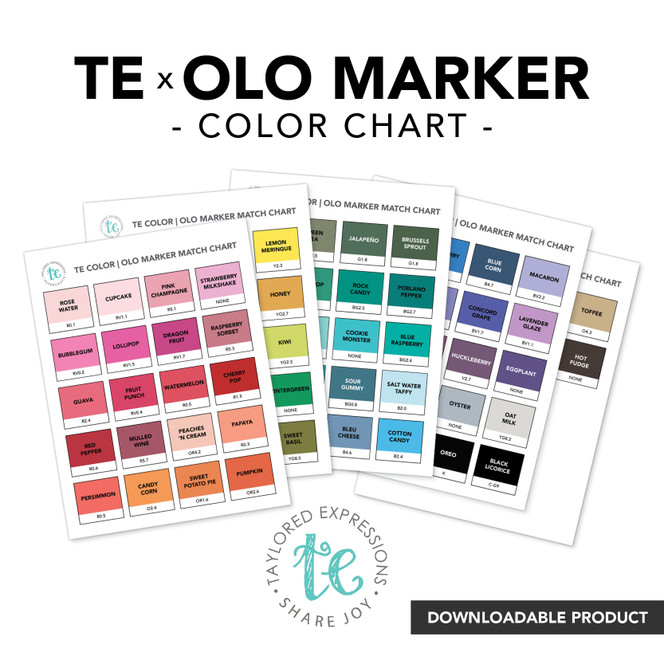 TE Color | OLO Marker Match Chart - Digital Download