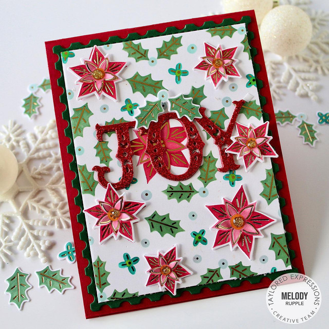 Scattered Holiday Blooms Layering Stencil