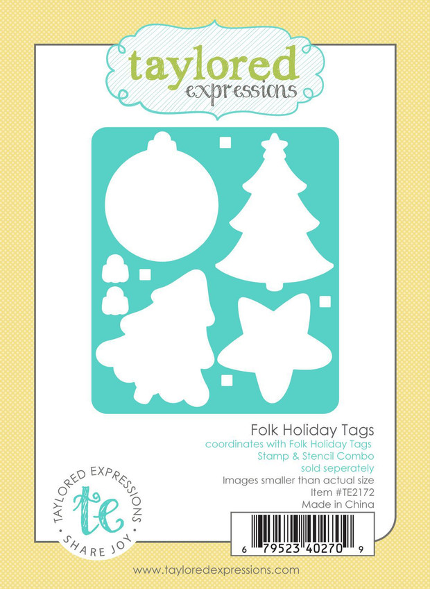 Folk Holiday Tags Die