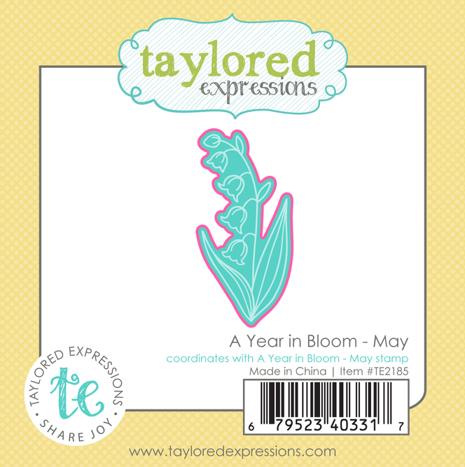 Graphic of a year in bloom - may steel die of a flower for paper crafting.