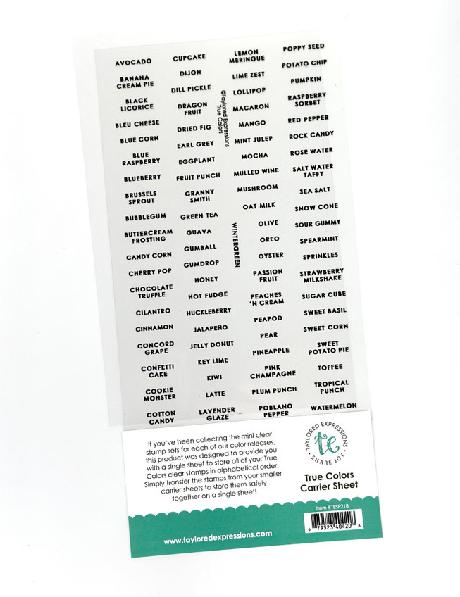 True Colors Carrier Sheet