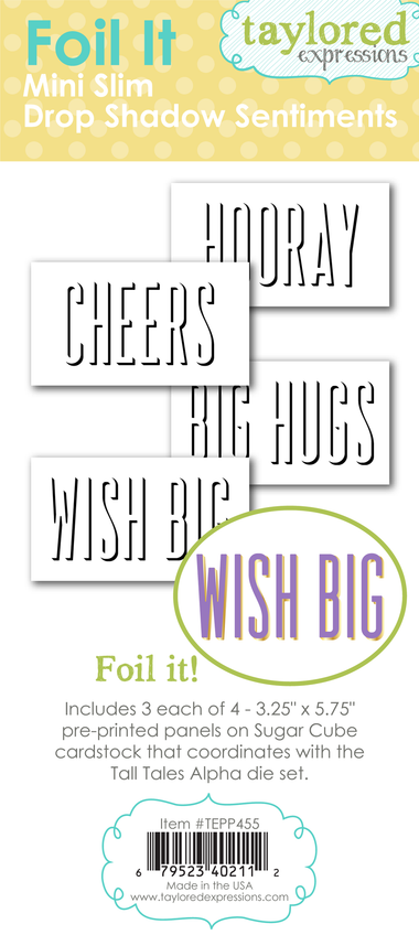 Foil it - Mini Slim Drop Shadow Sentiments