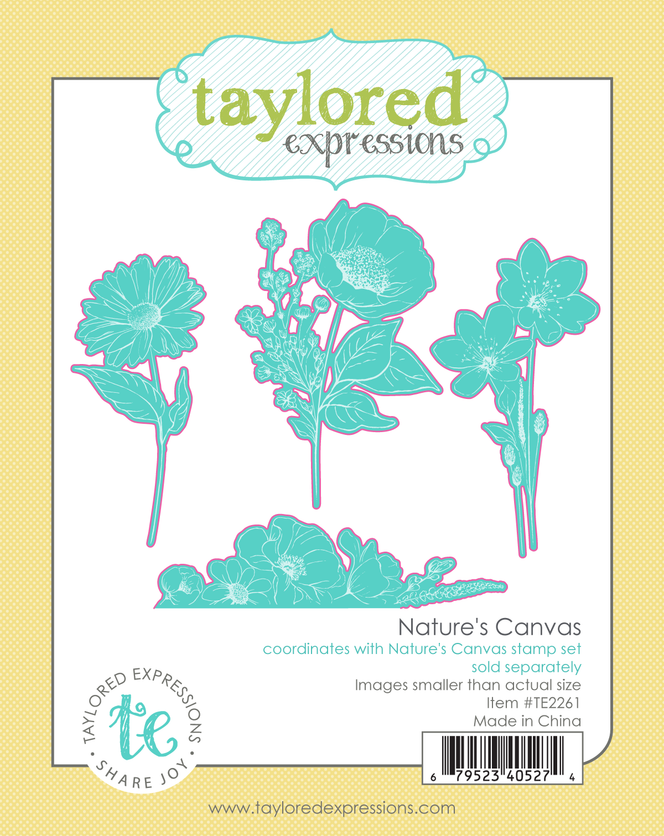 Graphic of Nature's Canvas Dies which is steel die to cut out flowers for papercrafting.