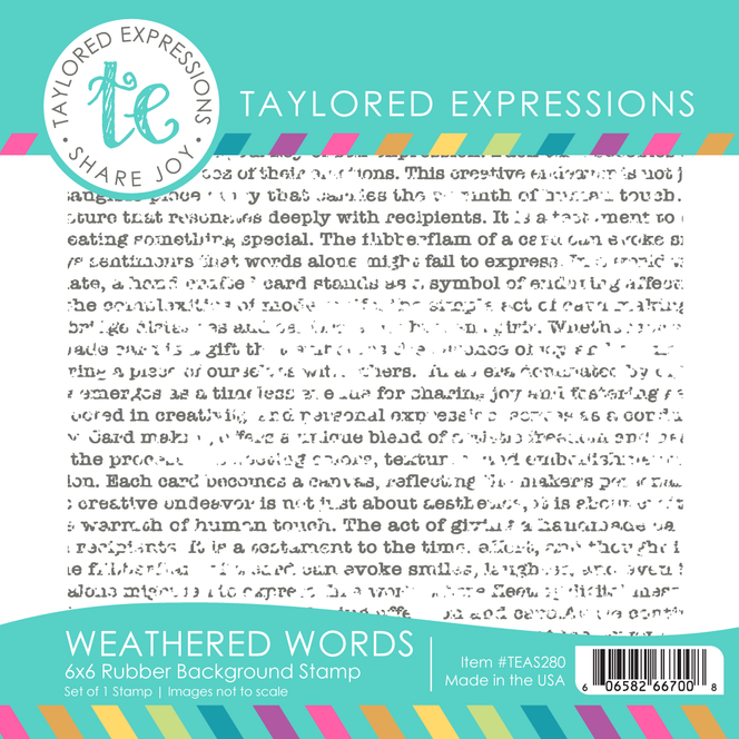 Weathered Words 6x6 Background Stamp