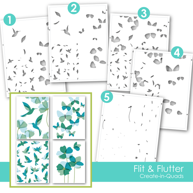 Create-in-Quads Layering Stencil - Flit & Flutter
