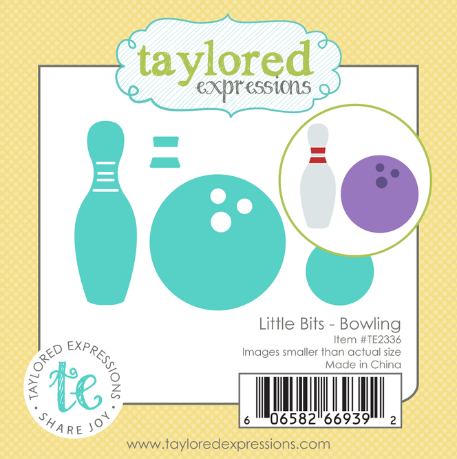 Graphic of Little Bits - Bowling steel die cut out of bowling themed items for papercrafting.