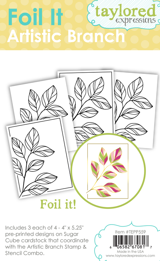 Graphic of Foil It - Artistic Branch which includes 3 each of 4 different branches to foil for papercrafting.