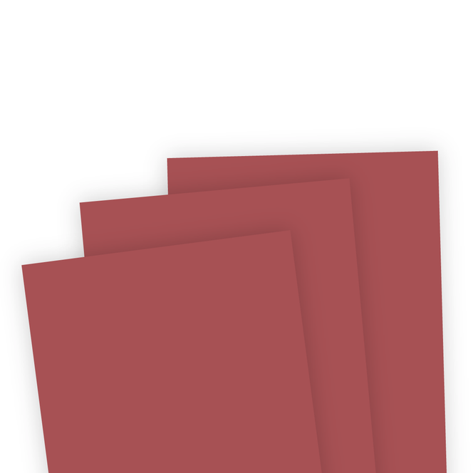 Graphic of 3 pieces of cardstock in the color of jujube, which is a red color.