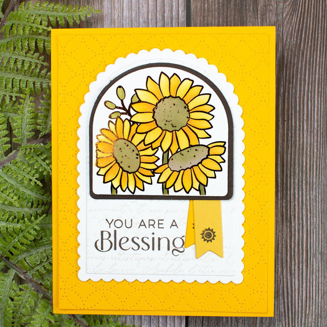 Handmade greeting card with sunflowers on it and you are a blessing sentiment on it.