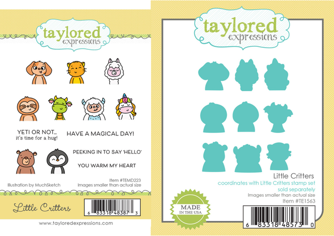 Graphic of Little Critters Stamp Set and Steel Die that are used for papercrafting.