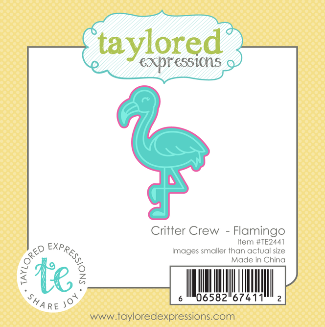 Graphic of Critter Crew Die - Flamingo which is used to make a flamingo for papercrafting.
