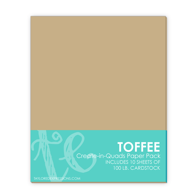 Graphic of Create-in-quads Paper Pack Toffee which is a brown colored cardstock.