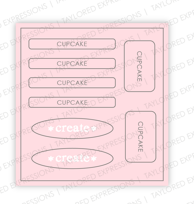 Graphic of Love to Label Sticker Sheet - Cupcake which is a pink color.