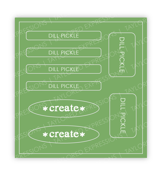 Graphic of Love to Label Sticker Sheet - Dill Pickle which is a green color.