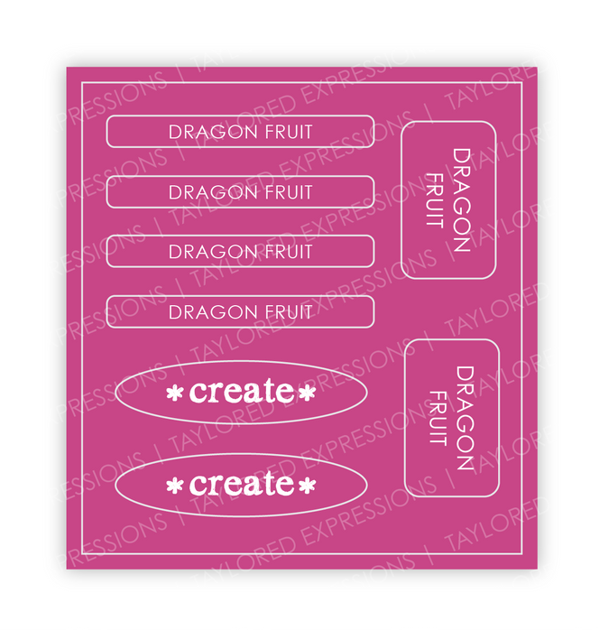 Graphic of Love to Label Sticker Sheet - Dragon Fruit which is a pink color.