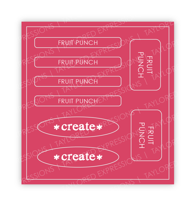Graphic of Love to Label Sticker Sheet - Fruit Punch which is a pink color.