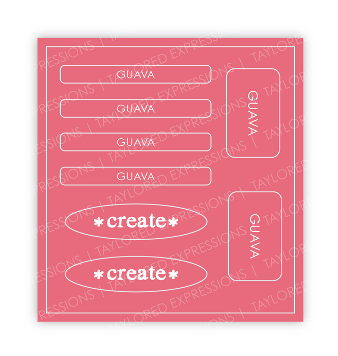 Graphic of Love to Label Sticker Sheet - Guava which is a pink color.