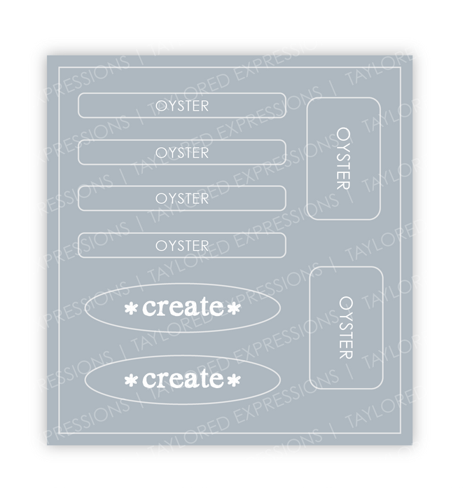 Graphic of Love to Label Sticker Sheet - Oyster which is a gray color.