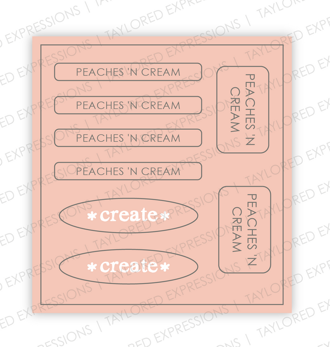 Graphic of Love to Label Sticker Sheet - Peaches ‘n Cream which is a pink color.