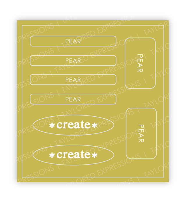 Graphic of Love to Label Sticker Sheet - Pear which is a light green color.