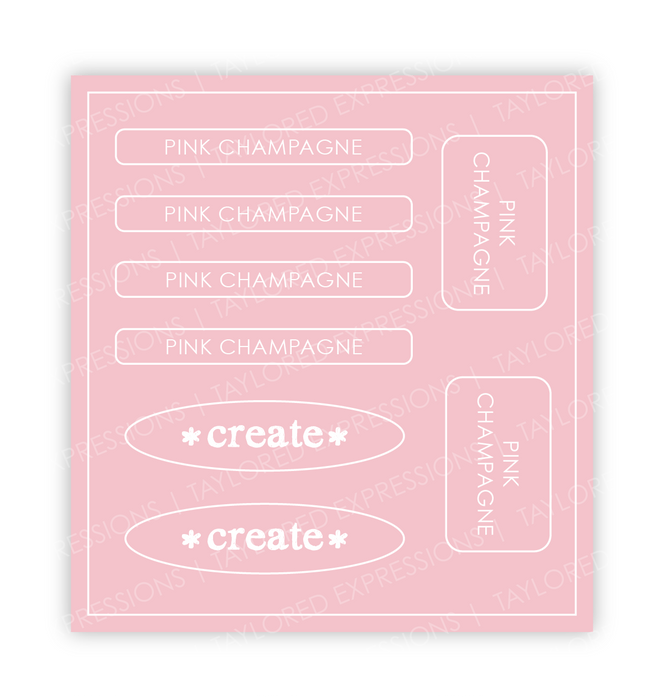 Graphic of Love to Label Sticker Sheet - Pink Champagne which is a pink color.