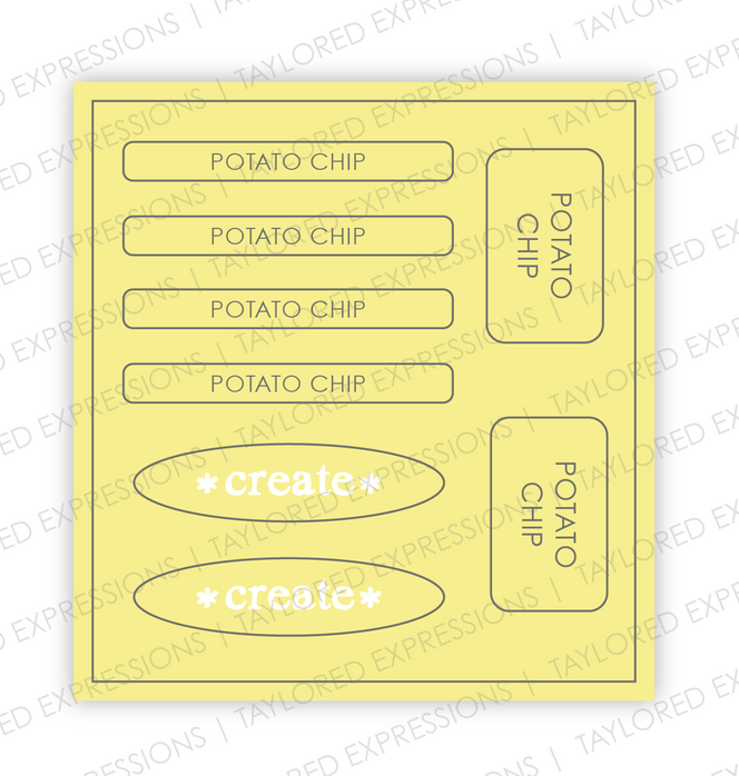 Graphic of Love to Label Sticker Sheet - Potato Chip which is a yellow color.