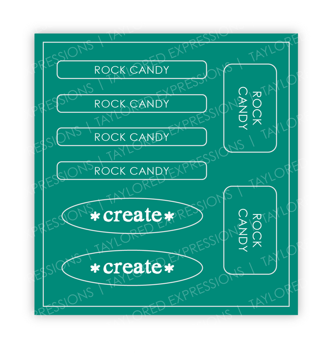 Graphic of Love to Label Sticker Sheet - Rock Candy which is a green, teal color.