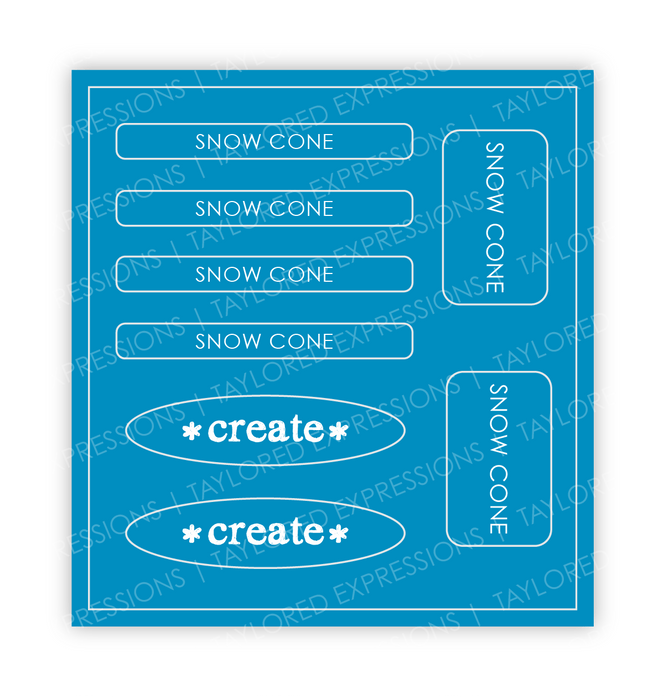 Graphic of Love to Label Sticker Sheet - Snow Cone which is a blue color.