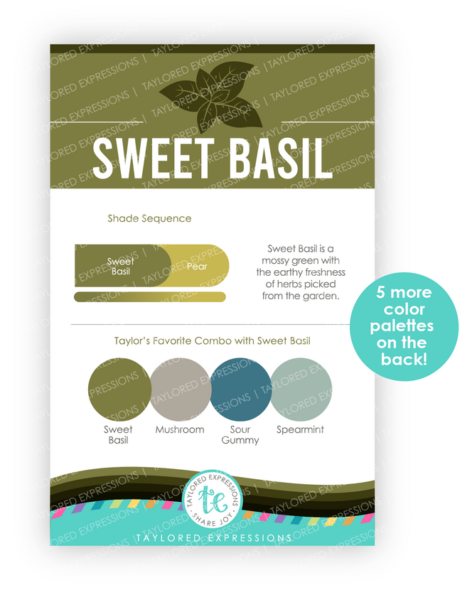 Graphic of Palette Playbook - Sweet Basil which is a green color.