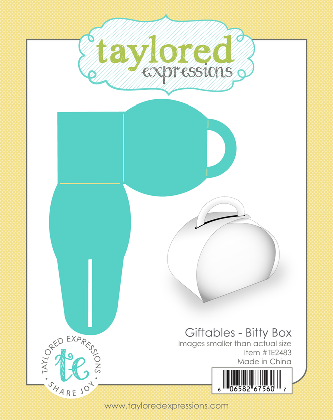 Graphic of Giftables - Bitty Box Die which creates a small box with a handle.