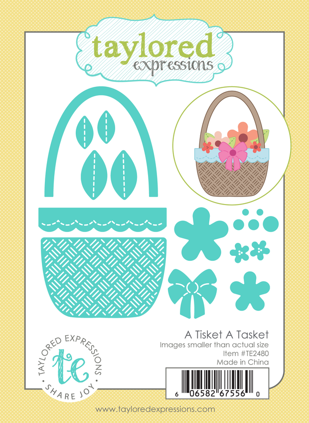 Graphic of A Tisket A Tasket Die Set which includes a basket for papercrafting.