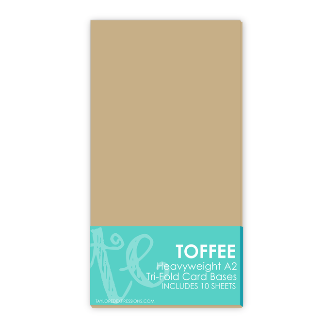 Graphic of Heavyweight A2 Card Bases Toffee (Tri-Fold) which is used for papercrafting.