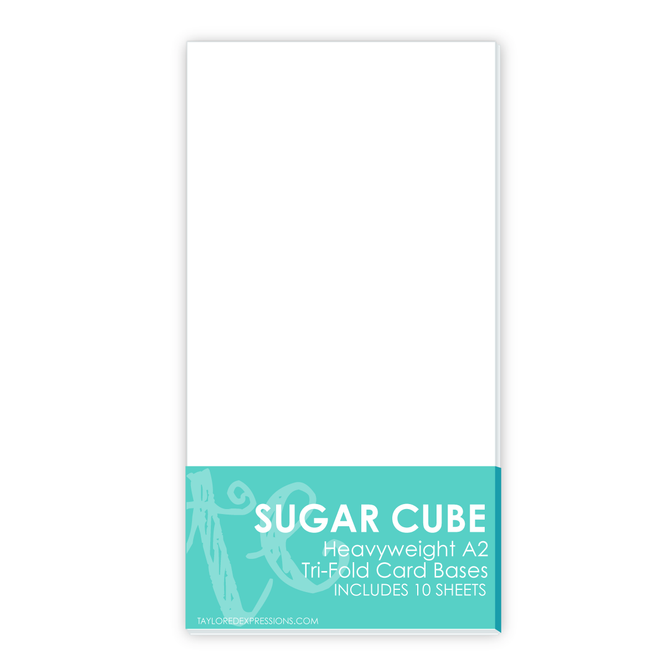 Graphic of Heavyweight A2 Card Bases Sugar Cube (Tri-Fold) which is used for papercrafting.