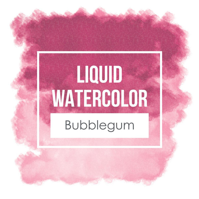 Graphic of TE Liquid Watercolor Bubblegum which is used for papercrafting.