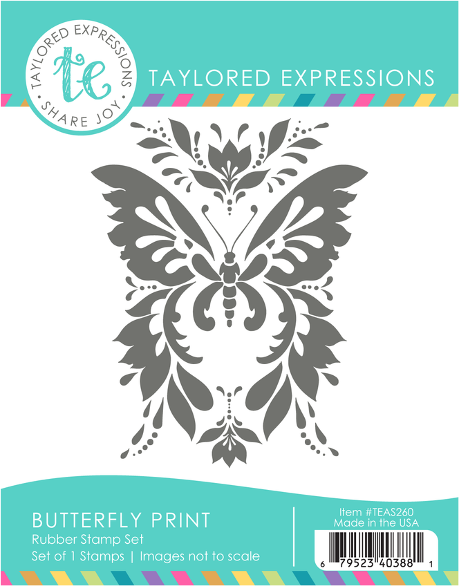 Graphic of Butterfly Print Rubber Stamp Set which is used for papercrafting.