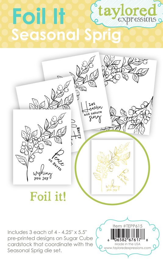 Graphic of Foil It - Seasonal Sprig which creates leaves for papercrafting.