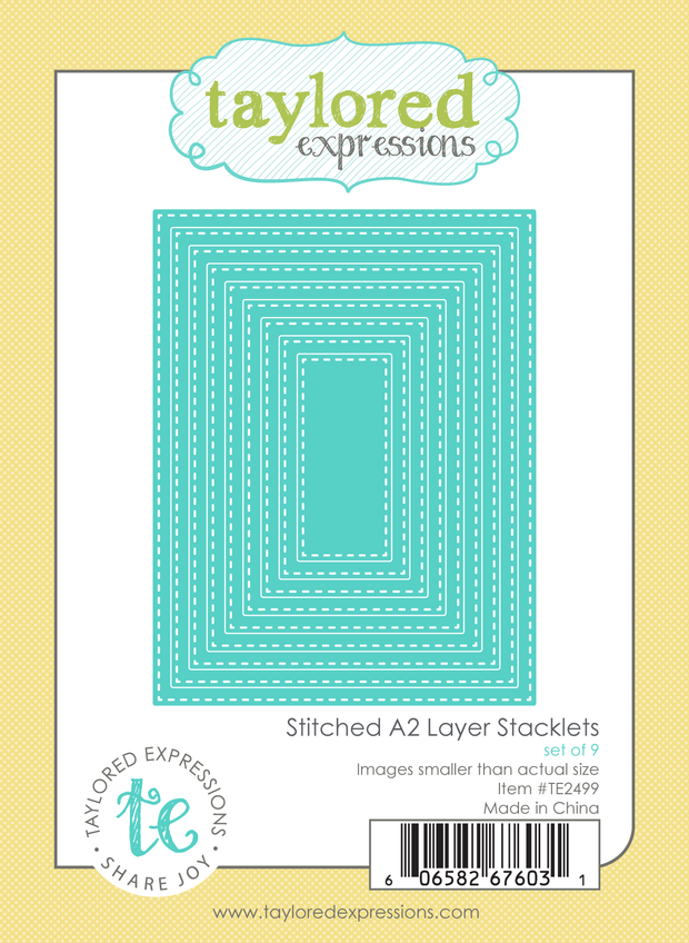 Graphic of Stitched A2 Layer Stacklets Die Set that includes stacklets for die cutting for papercrafting.