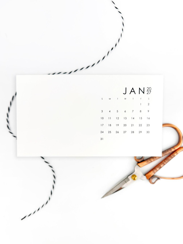 Image of 2027 Landscape Desk Calendar - Sugar Cube.