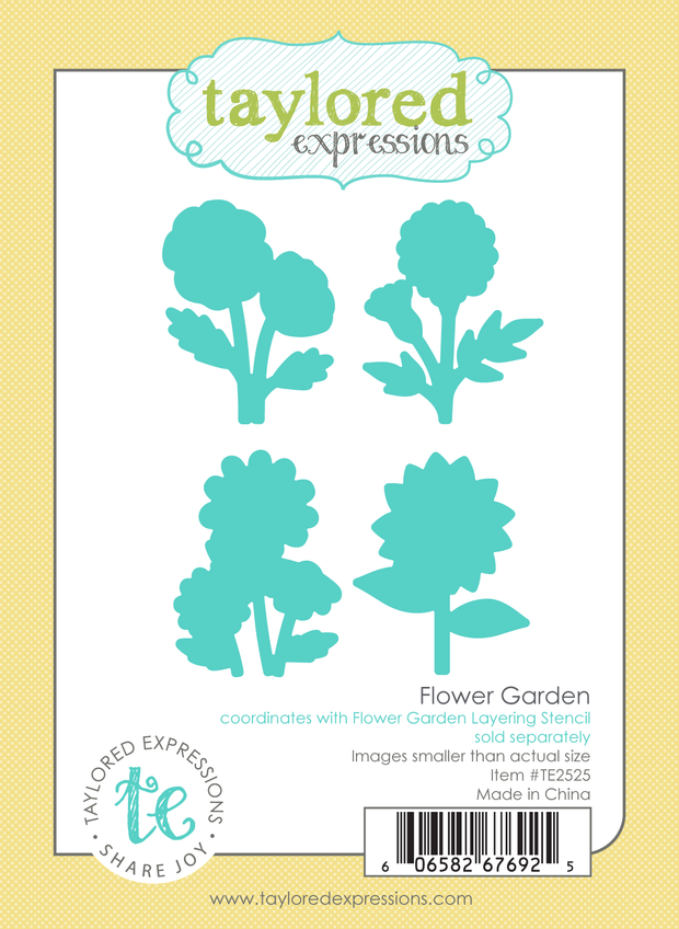 Graphic of Flower Garden Dies that creates 4 flowers for papercrafting.