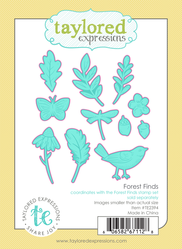 Graphic of Forest Finds Dies which includes steel die for papercrafting.