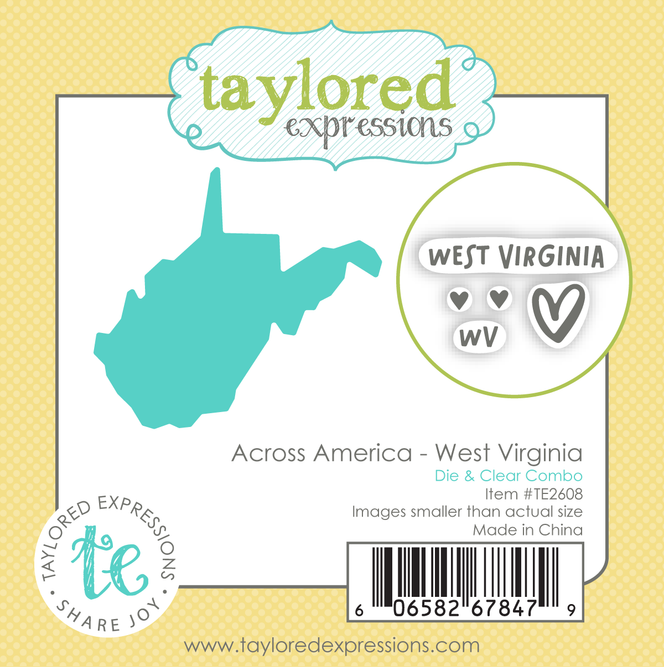 Graphic of Across America - West Virginia Die & Clear Stamp Combo which is used for papercrafting.