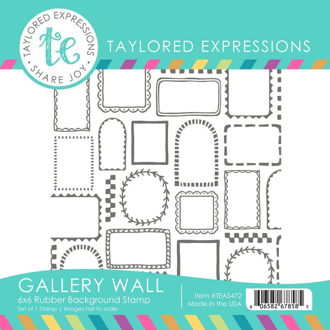 Graphic of Gallery Wall 6x6 Background Stamp which includes stamps for papercrafting.
